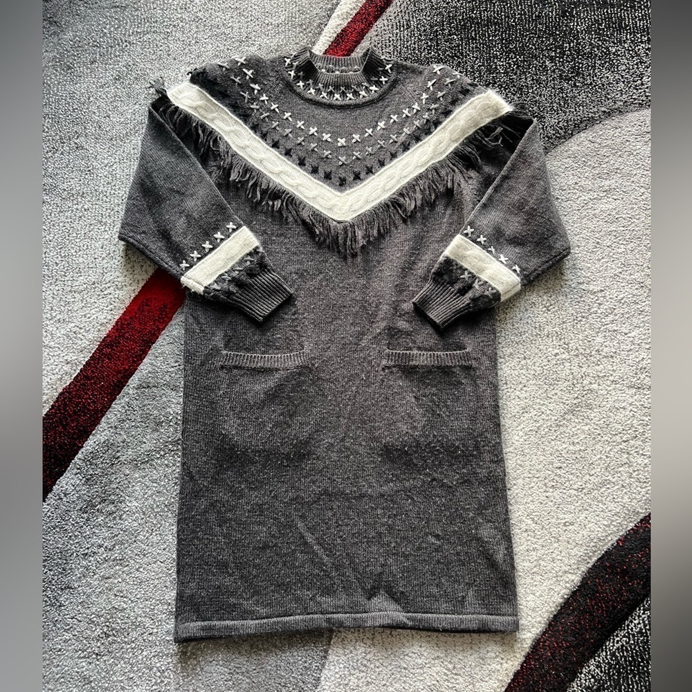 Rene Derhy Paris The Cotton Collection Wool Blend Sweater Dress